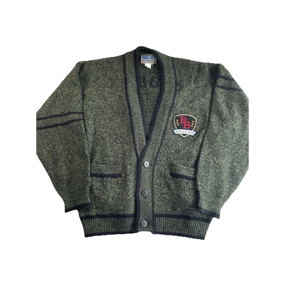 Vintage 90s Bugle Boys Global Challenge Men's Cardigan Two Pocket Sweater Sz XL